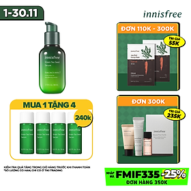 Tinh hóa học chăm sóc độ ẩm cô quánh kể từ trà xanh rì và dầu phân tử trà xanh rì tươi tắn Jeju Innisfree The Green Tea Seed Serum 80ml - NEW