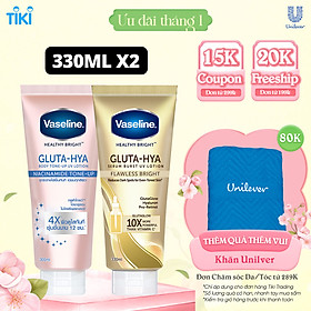 Combo Sữa dưỡng thể Vaseline Gluta-Hya Dưỡng Da Sáng Mịn Sau 7 Ngày Bảo vệ