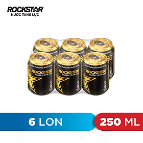 Hình ảnh Lốc 6 Lon Nước Tăng Lực Rockstar (250ml/ lon)