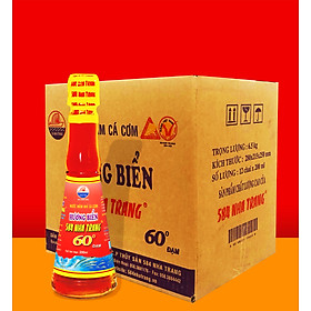 Thùng 6 Chai Nước mắm Nhỉ Cá cơm 584 Nha Trang - 60 độ đạm - Chai thủy tinh 510ml