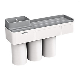 Kệ Nhà Tắm Thông Minh Kèm 4 cốc hút từ tính lắp đặt dính tường Tặng 1 Móc Inox 304 treo quần áo