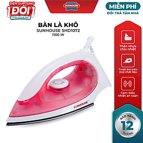 Bàn Ủi Khô Sunhouse SHD1072 - Hồng (1100W) - Hàng chính hãng