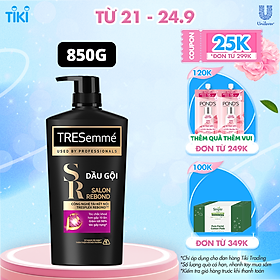 Dầu gội TRESEMME Salon Rebond Cho tóc hư tổn do tạo kiểu Công Nghệ Tái Kết Nối Giúp ngăn gãy rụng tóc 850g