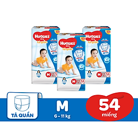 Combo 3 Gói Tã Quần Huggies Dry Gói Đại M54 (54 Miếng)