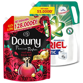 Combo Nước Giặt Ariel Đậm Đặc Dạng Túi 2.3kg + Nước Xả Vải Downy Đam Mê Dạng Túi 2.3L