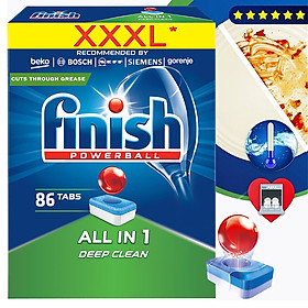 Hộp 86 viên rửa chén Finish All In 1 Dishwasher Tablets QT028271