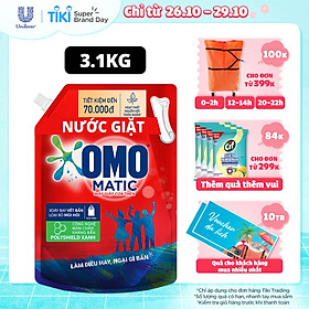 Nước giặt Túi 3.1kg OMO Matic Cho máy giặt cửa trên Sạch bẩn Khử mùi Sạch bẩn Khử mùi toàn diện