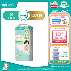 Tã Dán Pampers Nội Địa Thượng Hạng Nhật Bản NB70/S64/M52/L42 - M52