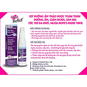 Xịt dưỡng chuyên cho da khô ngứa, eczema, vẩy nến, viêm da Hope's Relief (90ml)