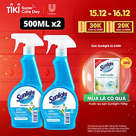 Combo 2 Nước lau kính Sunlight Siêu nhanh Phiên bản nâng cấp từ Cif Sạch