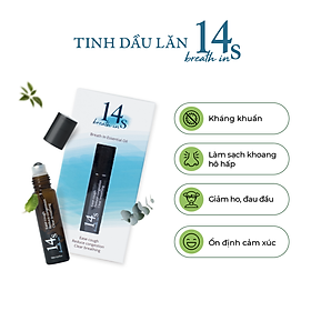 Tinh dầu lăn 14S Breathe In 10ml - hỗ trợ hô hấp, sát khuẩn Breathe In