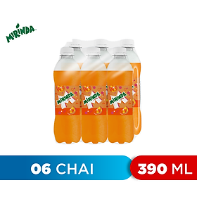 Lốc 6 Chai Nước Giải Khát Mirinda Cam (390ml/chai)
