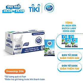 Thùng 48 Bịch Sữa Tiệt Trùng Dutch Lady Cô Gái Hà Lan Không Đường (48X220ml)