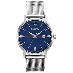 Đồng Hồ Nam Kính Cường Lực Dây Kim Loại BULOVA 96B289 - Mặt Xanh Dương (39mm)