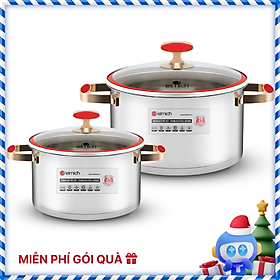 Mua Bộ 2 nồi 5 đáy Inox 304 Elmich Red Velvet El - 3989 - Size 18 20