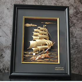 Mua Tranh Thuận Buồm Xuôi Gió Dát Vàng 24k 32x25cm