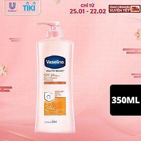 Sữa Dưỡng Thể 350Ml Vaseline Dưỡng Ẩm Sáng Da Chống Nắng Spf24Pa++ Sun + Pollution Protection Bảo Vệ Da Tới 4H Với Spf 24 Pa++