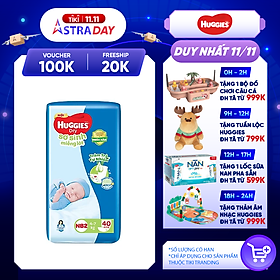 Miếng lót sơ sinh NB2 HUGGIES DRY 40 miếng