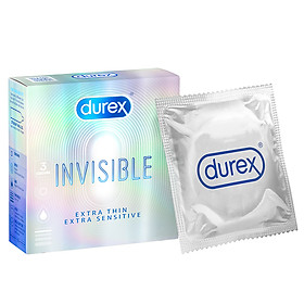 Hình ảnh Bao cao su Durex Invisible Extra Thin Extra Sensitive 1 Hộp 3 Bao