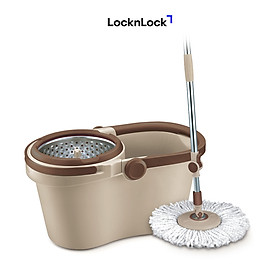 Bộ Cây Lau Nhà Xoay Tay Compact Spin Mop Lock&Lock ETM466: Thùng Giặt + Cây + Bông Lau