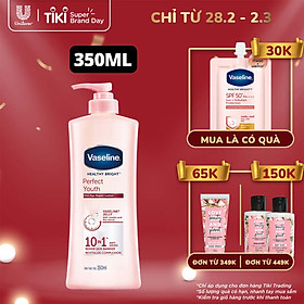 Sữa Dưỡng Thể 350Ml Vaseline Dưỡng Ẩm Sáng Da Perfect Youth Phức Hợp Pro-Retinol Kích Thích Sản Sinh Collagen Hoạt Chất Aha Cải Thiệt Nếp Nhăn