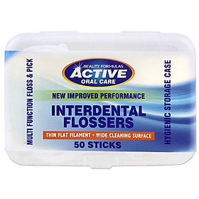 Tăm chỉ nha khoa Beauty Formulas Active Oral care Interdental Flossers - hộp 50 cái