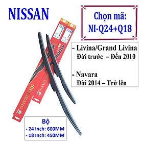 Bộ 2 thanh gạt nước mưa ô tô đa năng Nano cao cấp dùng cho xe Nissan