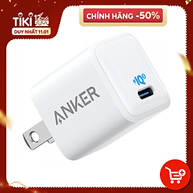 Adapter Sạc 1 Cổng Anker 18W / 20W PowerPort III Nano Tích Hợp PowerIQ 3.0 - Hàng Chính Hãng