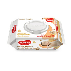 Khăn giấy ướt cho trẻ sơ sinh HUGGIES Gói 72 tờ - Chiết xuất Cao cao & Bơ