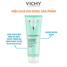 Sữa Rửa Mặt Tạo Bọt Ngăn Ngừa Mụn Và Se Lỗ Chân Lông - Normaderm Anti-perfection Deep Cleansing Foaming Cream Vichy 125ml - 100873890