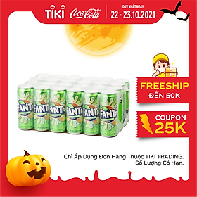 Thùng 24 Lon Nước Giải Khát Có Gas Fanta Soda Kem 320ml x 24