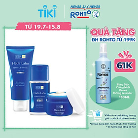 Bộ sản phẩm dưỡng trắng da tối ưu Hada Labo Perfect White (Kem rửa mặt 80g + Dung dịch dưỡng 100ml + Kem dưỡng 50g)