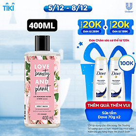 Sữa Tắm Love Beauty & Planet Majestic Glow Làm Sáng Da Dưỡng Ẩm Từ Thiên Nhiên 100% Tinh Dầu Hoa Hồng Bulgaria 400Ml