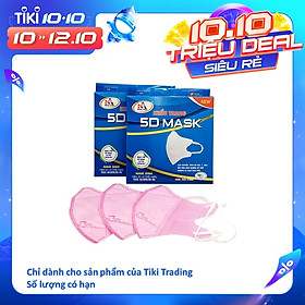 Combo 2 Khẩu Trang 5D MASK 4 Lớp 10 Cái Hộp - Hồng