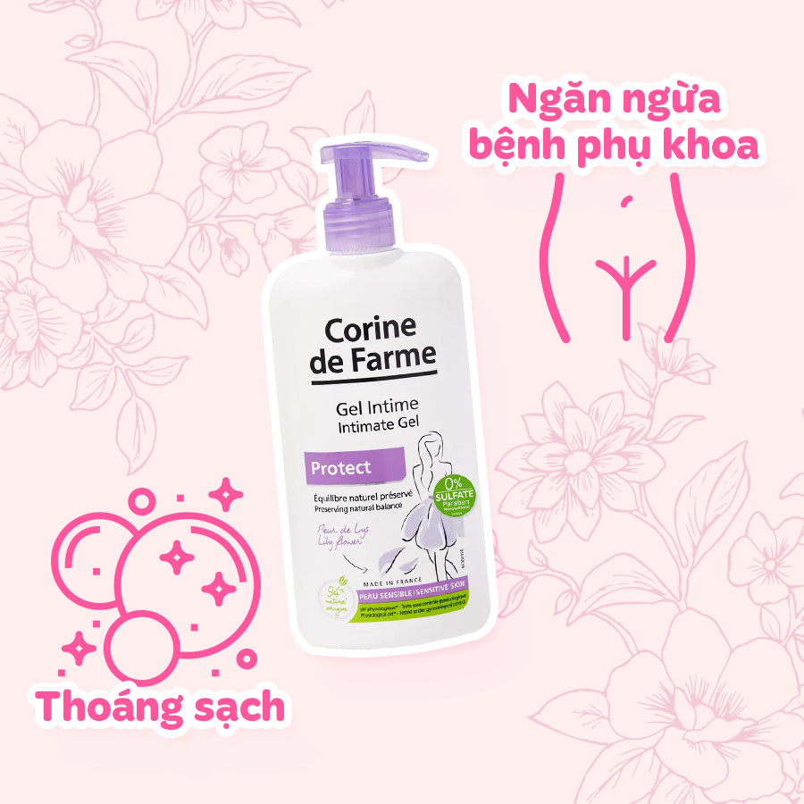 Gel hữu cơ vệ sinh vùng kín, khử mùi kháng viêm Corine De Farm