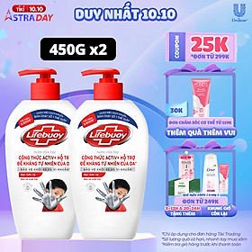 Combo 2 Nước Rửa Tay Lifebuoy Bảo Vệ Vượt Trội 10 Giúp Sạch Khuẩn Và Bảo Vệ Vượt Trội Khỏi 99.9% Vi Khuẩn Tốt Nhất Chai 450g