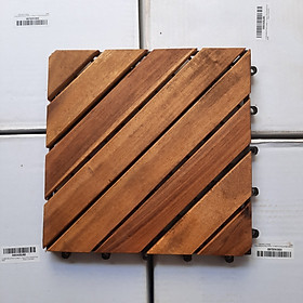 VỈ GỖ LÓT SÀN 8 NAN XÉO - NÂU VÀNG (10 VỈ) - VỈ GỖ DỄ DÀNG LẮP ĐẶT; CÓ THỂ KẾT HỢP VỚI VỈ CỎ NHÂN TẠO ĐỂ TRANG TRÍ BAN CÔNG, LÓT HÀNH LANG, VĂN PHÒNG, KÍCH THƯỚC 30x30cm