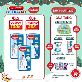 Mua Combo 3 Tã dán HUGGIES DRY SUPER JUMBO Tràm Trà