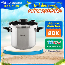 Nồi Áp Suất Cơ Đáy Từ Nagakawa NAG1472 (7L) - Lòng Nồi Inox 304, Van Kép 3 Cấp An Toàn