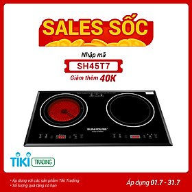 Bếp Đôi Điện Từ Hồng Ngoại Sunhouse SHB8609 (3600W) - Hàng chính hãng
