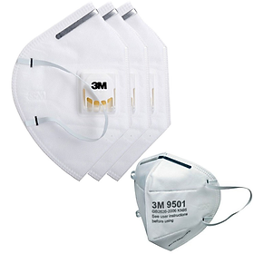 Combo 3 khẩu trang 3M 9001V có van thở và 1 khẩu trang 3M 9501 chống bụi siêu mịn PM2.5 và chống virus
