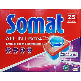 Viên rửa ly Somat Tabs 10 All in one Extra 450g-25 miếng