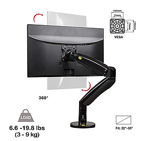 Giá Treo Màn Hình Máy Tính F100A Màu Đen (22-35 inch) - Hàng nhập khẩu