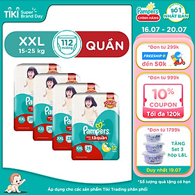 Combo 4 Gói Tã Quần Pampers Giữ Dáng Mới Gói Lớn XXL28