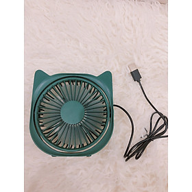 Mua Quạt để bàn tai thỏ có đèn led  nhỏ gọn kích thước 12.6x12.6x5.1cm - màu sắc giao ngẫu nhiên