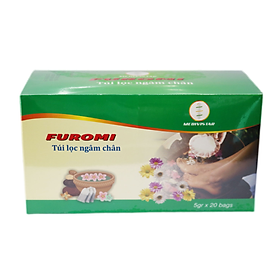 FUROMI Túi lọc thảo dược ngâm chân tự nhiên dành cho người đau xương khớp, gút, đau đầu, mất ngủ, lạnh chân tay lâu ngày, hôi chân, bệnh ra mồ hôi chân (01 HỘP x 20 túi lọc)