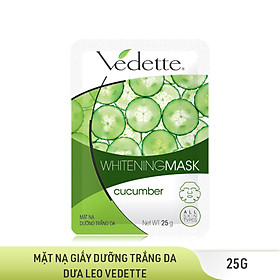 Lô 5 Mặt Nạ Giấy Dưỡng Trắng Da Vedette Dưa Leo 25g