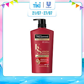 Dầu Gội Tresemmé Keratin Smooth Tinh Dầu Argan Và Keratin Vào Nếp Suôn Mượt (850g)