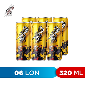 Lốc 6 Lon Nước Tăng Lực Sting Vàng 320ml Lon