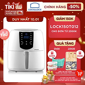 BÁO GIÁ Lock N Lock Nồi Chiên Không Dầu | Shopee Lazada Sendo Tiki mới nhất 6 Nồi Chiên Không Dầu Lock&Lock EJF357WHT (5.2 Lít) - Hàng Chính Hãng